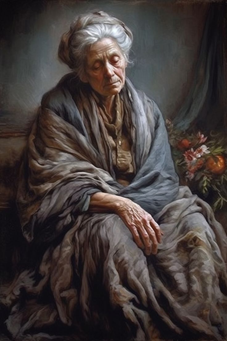 old woman bedridden