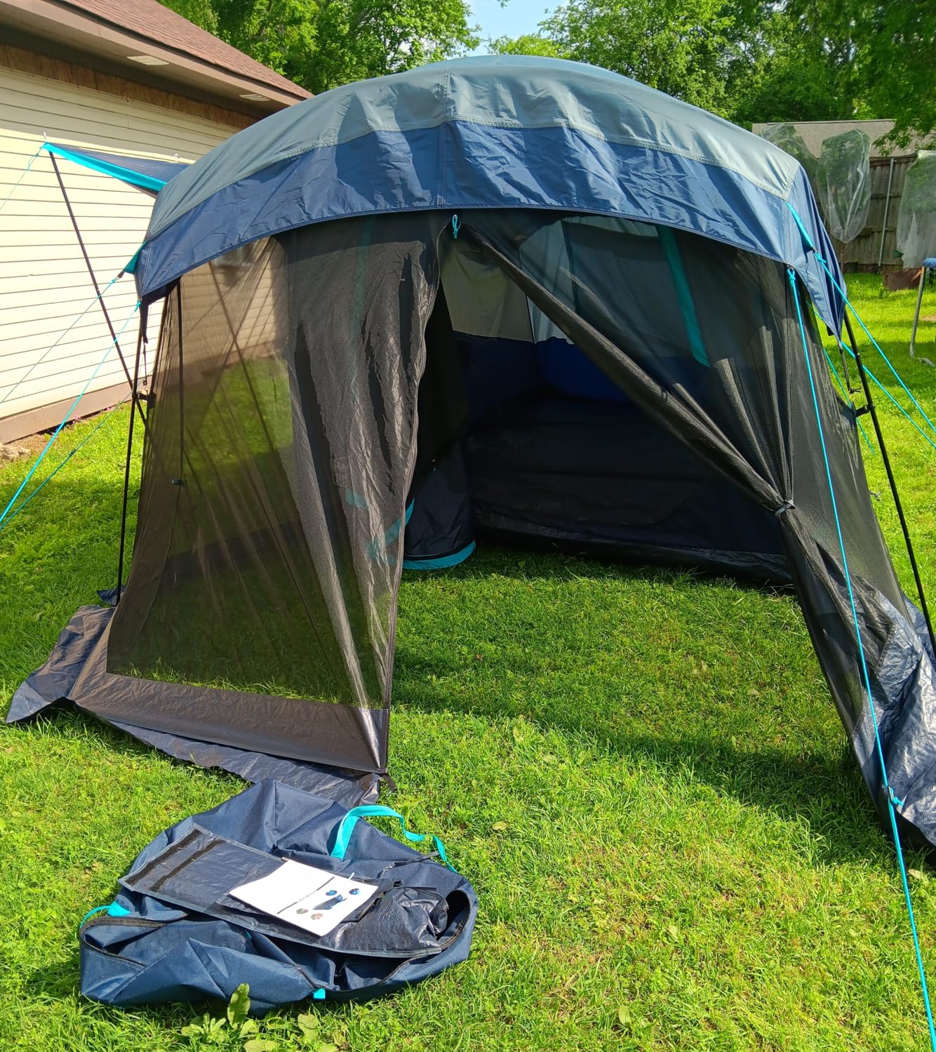 large family tent camping
